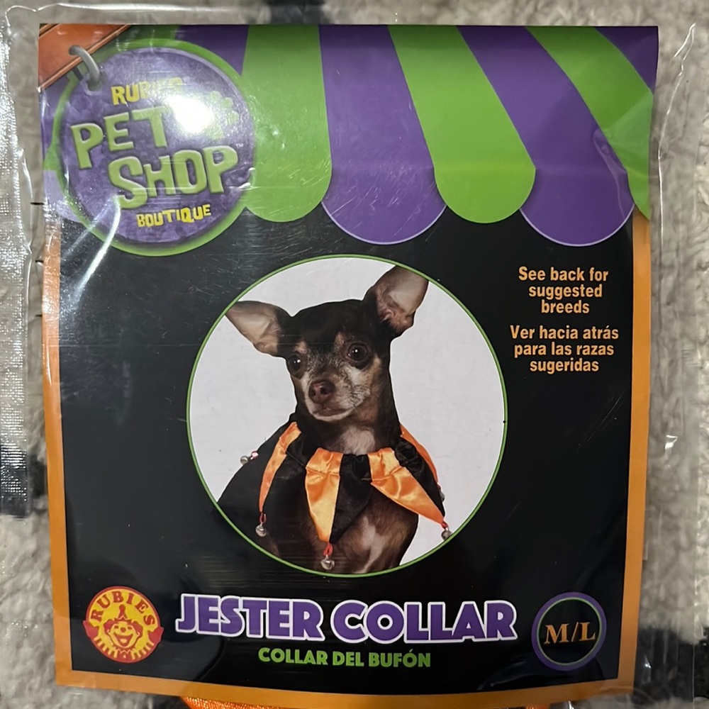 NWT Orange And Black jester Collar with bells